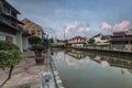 Amazing scene at Malacca River in tbe middle of City Royalty Free Stock Photo