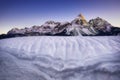 Amazing scene of Sonnenspitze mountain. Typical winter scene near Ehrwald, Tirol, Austria. Royalty Free Stock Photo