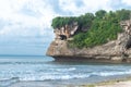 Amazing scenery of Balangan beach, Bali, Indonesia. Sunny day. Mountain on a background. Royalty Free Stock Photo