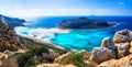 Amazing scenery of Greek islands - Balos bay in Crete Royalty Free Stock Photo