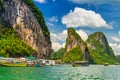 Amazing scenery of the Koh Panyee settlement built on stilts at Phang Nga Bay, Thailand Royalty Free Stock Photo