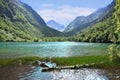 Amazing view of mountain lake in Dombay, Russia