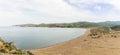 Amazing scenery by the sea in Lemnos island, Greece, with sand dunes Royalty Free Stock Photo