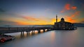 Penang Port floating mosque. Royalty Free Stock Photo