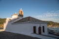 Amazing scenery of traditional Greek orthodox church. Aerial view of Panagitsa Tou Pirgou church, Skopelos island, Greece Royalty Free Stock Photo