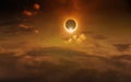 Amazing scientific background - total solar eclipse