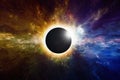 Amazing scientific background - total solar eclipse