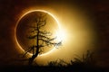 Total solar eclipse in dark sky Royalty Free Stock Photo