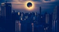 Amazing scientific natural phenomenon. Total solar eclipse glowing on sky. Royalty Free Stock Photo