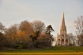 Amazing sculpted tower in a parc