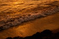 Amazing sea sunset. Sunset sea waves