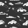 Amazing seamless vector car pattern. Baby ornament with toy machine. illustration Royalty Free Stock Photo