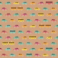 Amazing seamless vintage colorful car pattern Royalty Free Stock Photo