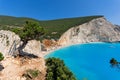 Seascape of blue waters of Porto Katsiki Beach, Lefkada, Ionian Islands, Greece