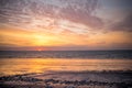 Amazing seascape with clouds over the sea with dramatic sky. natural minimalistic background and texture, panoramic view Royalty Free Stock Photo