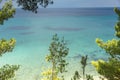 Seascape with Elia Beach at Sithonia peninsula, Chalkidiki, Central Macedonia, Greece Royalty Free Stock Photo