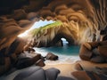 amazing seascape with rock formations on the island of madeira, portugal, Ai Generated