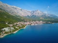 Amazing seascape, scenic aerial view of Makarska riviera, Dalmatia, Croatia. Outdoor travel background Royalty Free Stock Photo