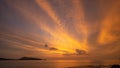 Amazing seascape with sunset clouds over the sea with dramatic sky sunset or sunrise Beautiful nature minimalist background and Royalty Free Stock Photo