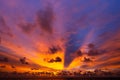 Amazing seascape with sunset clouds over the sea with dramatic sky sunset or sunrise Beautiful nature minimalist background and Royalty Free Stock Photo