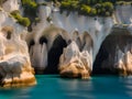 amazing seascape view on rock in the water