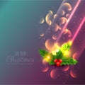 Amazing shiny christmas leafs background design illustration