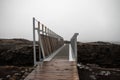 Amazing shot of the Bridge America-Europe on Iceland landscape background