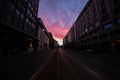 Amazing shot of a city street on a beautiful sky background