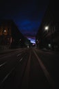 Amazing shot of a city street on a night sky background Royalty Free Stock Photo