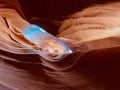 Amazing shot of an inside  view of  Antelope Canyon with sanstones Royalty Free Stock Photo