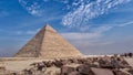 Amazing sky above The Great Pyramids of Giza