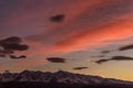 Sky clouds mountains sunset snow Royalty Free Stock Photo