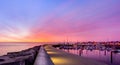 Spectacular sunrise at Greystones marina, County Wicklow, Ireland Royalty Free Stock Photo
