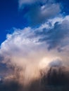 Amazing sky after a thunderstorm. Beautiful bright clouds