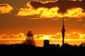 Amazing Sky Tower Sunset Royalty Free Stock Photo