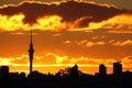 Amazing Sky Tower Sunset Royalty Free Stock Photo