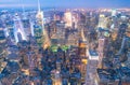 Amazing skyline of Manhattan. New York aerial view