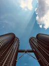 Amazing skyscape twin tower malaysia Royalty Free Stock Photo