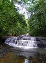 Amazing small waterfall inside the jungle