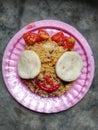 Amazing smile fried rice with red chili Royalty Free Stock Photo