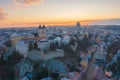 Amazing snowy aerial panoramic view of VeszprÃÂ©m downtown Royalty Free Stock Photo