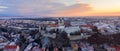 Amazing snowy aerial panoramic view of VeszprÃÂ©m downtown Royalty Free Stock Photo