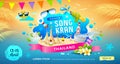 Amazing Songkran festival in thailand this summer colorful banners design