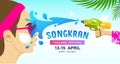 Amazing Songkran festival Thailand vector water splash