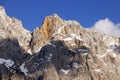 Amazing spring landscape of Skrlatica Peak (2740m) in the Julian Alps, Triglav National Park, Slovenia. Royalty Free Stock Photo