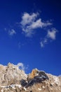 Amazing spring landscape of Skrlatica Peak (2740m) in the Julian Alps, Triglav National Park, Slovenia. Royalty Free Stock Photo