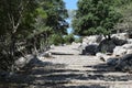 An amazing stairs way at catholic christian monastery of Santuari de Lluc