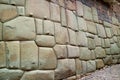 Amazing Stonework of the Inca Wall on Hatun Rumiyoc Street, the Ancient Street in Historic Centre of Cusco, Peru Royalty Free Stock Photo