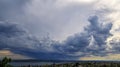 Amazing stormy clouds over the city. Royalty Free Stock Photo