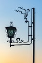 Amazing street lamp on sunset sky background Royalty Free Stock Photo